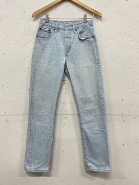 Levi's 501 Light Wash Button Fly Straight Leg Jeans, Size 25X30